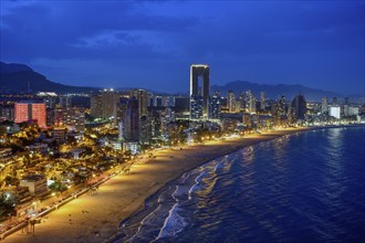 Skyline of Benidorm with the high-rise Intempo, with 192 metres the highest residential building in