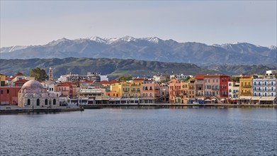 Lefka Ori, White Mountains, Snowy Mountains, Venetian Old Town, Venetian Harbour, Row of Houses,