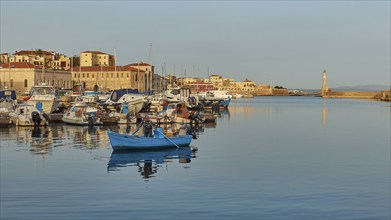 Venetian old town, Venetian harbour, Venetian lighthouse, fishing boat, fishermen in boat, boats,