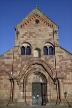 Portal of the Romanesque Minster Schwarzach, Rheinmünster, Rastatt County, Baden-Württemberg,