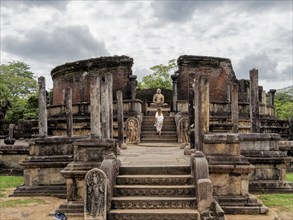 Round temple in Polonnaruwa, Sri Lanka, Asia