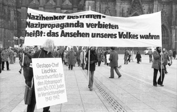 Organisations of French Jews and German Nazi victims demonstrated for a condemnation of Gestapo and