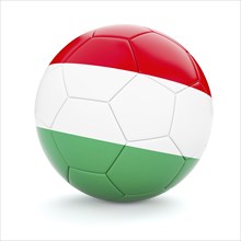 3d rendering of Hungary soccer football ball with Hungarian flag isolated on white background