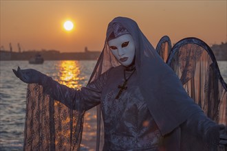 Mask at the Carnival, Venice, Veneto, Italy, Europe