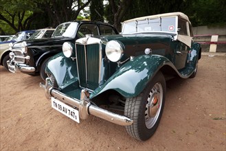 CHENNAI, INDIA, JULY 24: MG (retro vintage car) on Heritage Car Rally 2011 of Madras Heritage