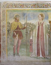 St. Roch, 12th century fresco in the church of San Giorgio, Zone, Province of Brescia, Italy,