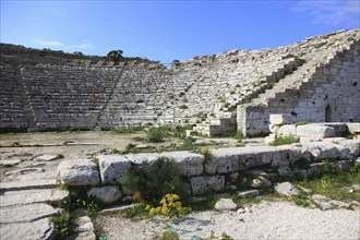 The Greek theatre in the former ancient city of Segesta, the province of Trapani, Sicily, Italy,