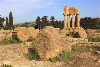 In the Parco Valle dei Templi di Agrigento, Unesco World Heritage Site, remains of the ancient city