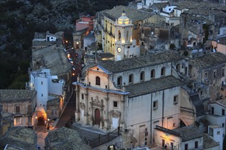 City of Ragusa, view of the houses and the church Anime del Purgatorio, Chiesa della Anime Sante