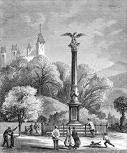 The New Polish Monument, on the shore of Lake Zurich, Zurich, 1869, Switzerland, Historic,