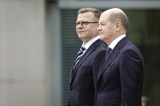 (R-L) Olaf Scholz, Federal Chancellor, receives. Petteri Orpo, Prime Minister of the Republic of