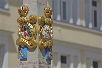 Electoral Saxon and Royal Polish-Lithuanian Coat of Arms on Historic Post Office Milepost,