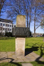 In Dresden, not far from the Zwinger in the green space west of the Zwinger pond, a stele erected