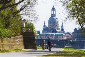 Spring on the Königsufer in Dresden