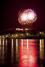 Pirna fireworks over the old town centre