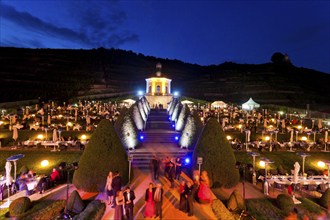 Summer night ball at Wackerbarth Castle. Schloss Wackerbarth or Wackerbarths Ruh' is a baroque