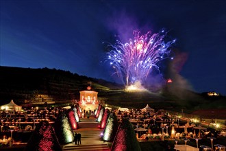 Summer night ball at Wackerbarth Castle. Schloss Wackerbarth or Wackerbarths Ruh' is a baroque