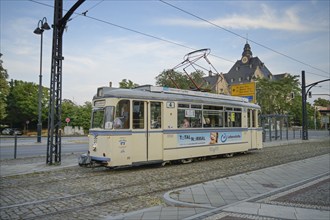 Historic tram, Naumburg, Saxony-Anhalt, Germany, Europe