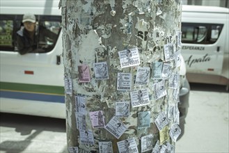 Advertising leaflet from prostitutes, Avenida Ferrocarril, Huancayo, Peru, South America