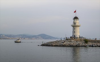 Lighthouse and Marina in Alanya, Turkish Riviera on Mediterranean Coast, Antalya, Turkey, Asia