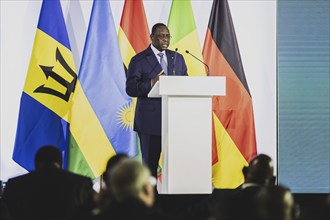 Macky Sall, Praesident von Senegal, aufgenommen im Rahmen der Einweihungszeremonie fuer die