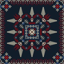 Traditional Latvian embroidery seamless pattern, vector illustration