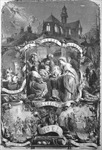 Christmas, Christmas Eve, Birth of Jesus Christ depicted with the manger, 1869, France, Historic,