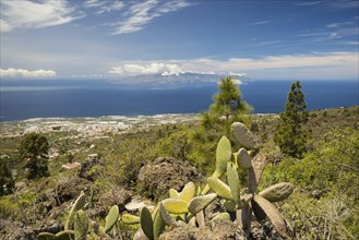 Panorama from Mirador de Chirche over Guia de Isora and Playa de San Juan to the west coast, with