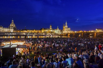 Elbe meadows for the Roland Kaiser concert in Dresden