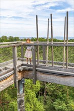 Girls on the Usedom treetop walk, Baltic resort Heringsdorf, Usedom Island, Mecklenburg-Western