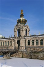 Zwinger in winter, the Dresden Zwinger, is one of the most important Baroque buildings from the