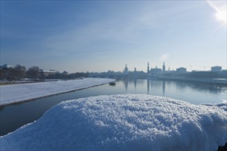 Dresden silhouette in winter