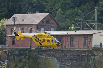 ADAC rescue helicopter in action