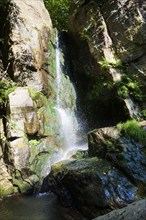 The Langenhennersdorf waterfall. Mouth of the Langenhennersdorf stream into the Gottleuba over a 9