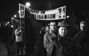 Miners and employees of the Möller-Rheinbaben colliery in Bottrop and Gladbeck demonstrated in 1967