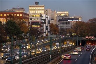 Motorway A40, Ruhrschnellweg, in Essen, route through the city centre, is affected by a possible