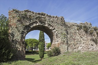 Remains of gate and city wall from the Roman Empire at Fréjus, Var, French Riviera,