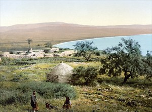 The birthplace of Mary Magdale, Magdala, Holy Land, Israel, c. 1890, Historic, digitally restored