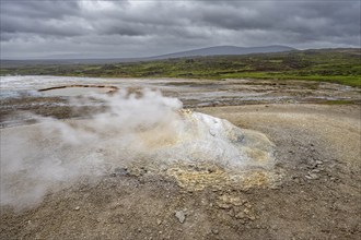 Steaming fumarole, Hveravellir geothermal area, Icelandic Highlands, Suðurland, Iceland, Europe