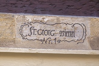 House name, St Georg Viertel Nr 1, Bamberg, Upper Franconia, Bavaria, Germany, Europe