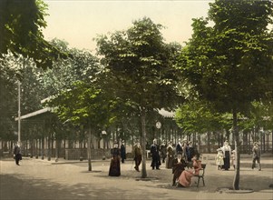 Rakoczi spring in Bad Kissingen, Bavaria, Germany, around 1900, Historic, digitally restored