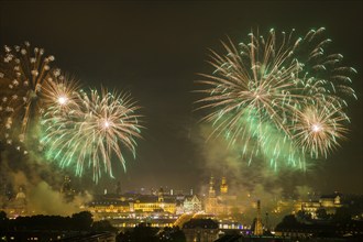 Fireworks over the Old Town of Dresden