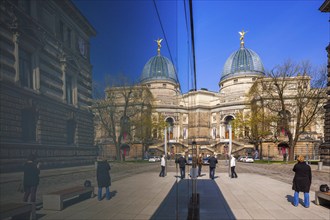 Dresden Reflection at the entrance to the underground car park on Salzgasse. The art society