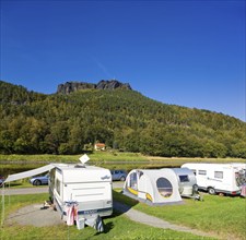 The Königstein campsite is located directly on the Elbe and offers a breathtaking view of the