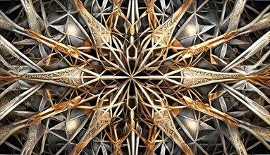 Art object, Artistic abstract 3D design art in metal look, AI generated, AI generated