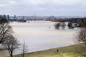 Elbe flood in Dresden Loschwitz