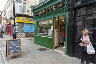 Manze's traditional pie and mash shop, Deptford High Street, London SE8, England, UK