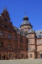 Inner courtyard, Johannisburg Castle, Aschaffenburg, Lower Franconia, Bavaria, Germany, Europe