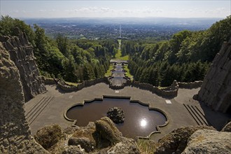 Bergpark Wilhelmshöhe with the view across the central park axis to Kassel, UNESCO World Heritage