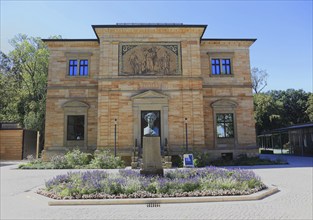 The Villa Wahnfried, Haus Wahnfried, former home of Richard Wagner, in front of it the bustle of